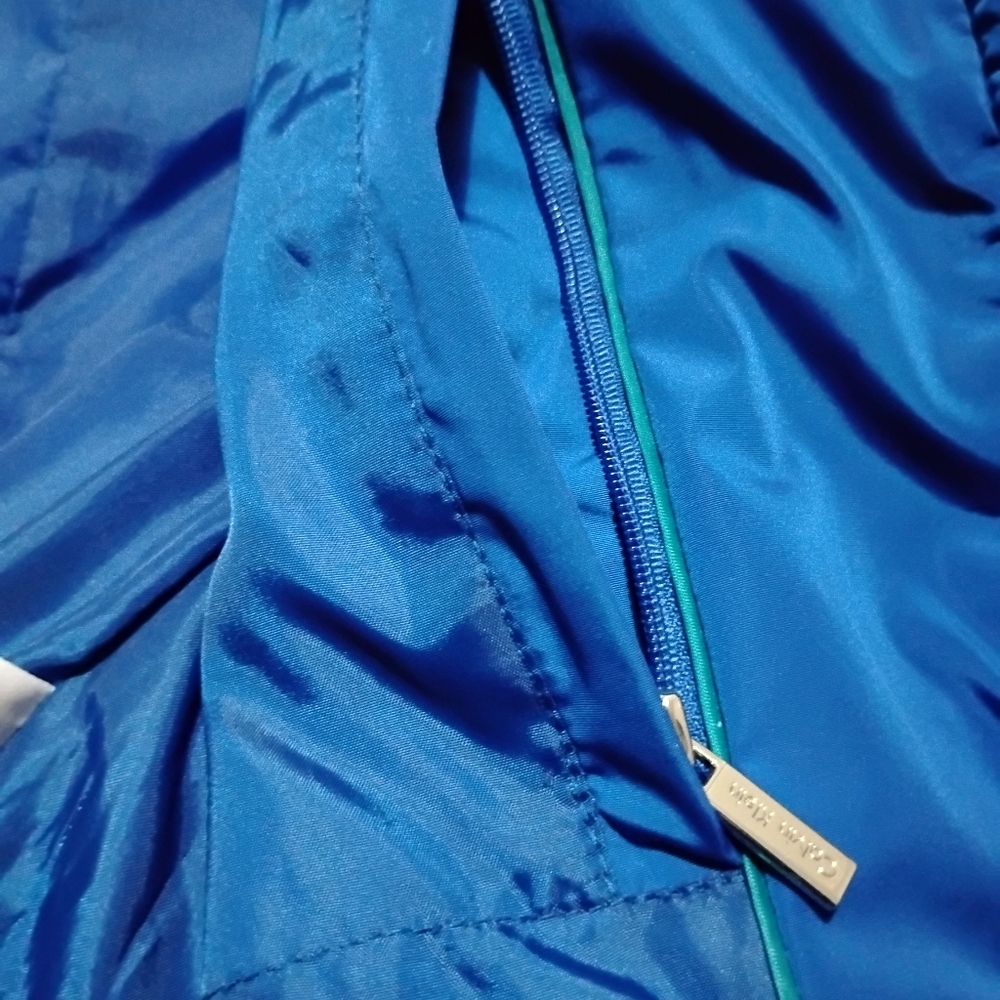 Calvin Klein Quilted Vest Blue Hand Warmer Style Pockets Sz XS - Picture 12 of 13
